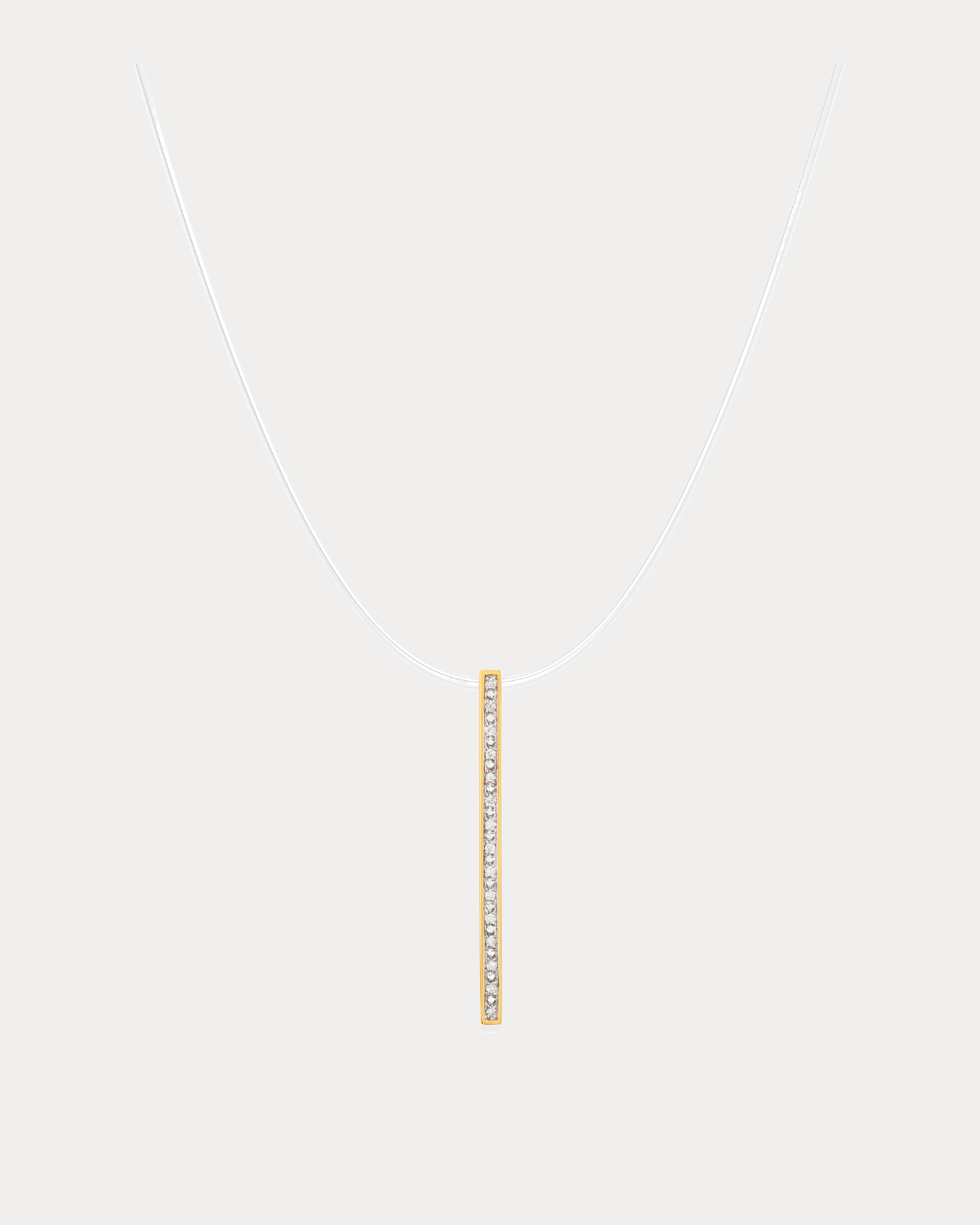 Vertical Pave Diamond Gold Bar