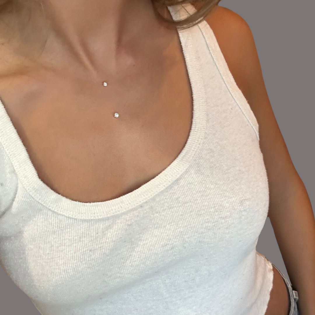 Double Diamond Dots Necklace