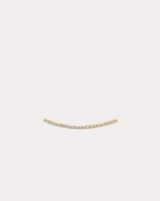 Horizontal Pave Diamond Gold Bar